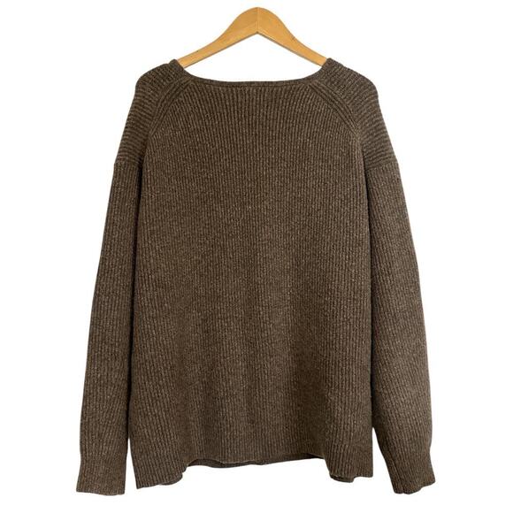 Ava & Viv Women V-Neck Soft Cozy Ribbed Knit Pullover Sweater Size 1X Brown NWT - Picture 6 of 8